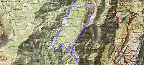 Mapa de la ruta de Víboli a Peña Subes y Sen de los Mulos