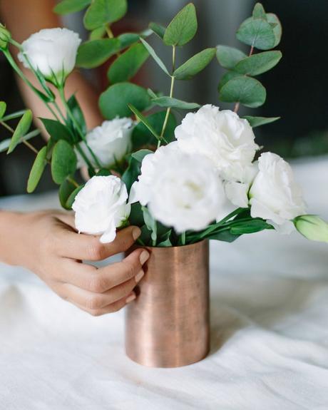 Florero lowcost con un tubo de cobre