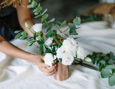 Florero lowcost con un tubo de cobre