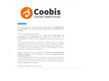 Como funciona Coobis. Modificaciones 2016