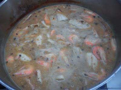 Suquet de cabracho y patatas. (stew large-scale scorpion fish )