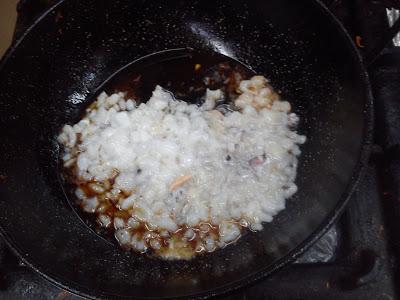 Suquet de cabracho y patatas. (stew large-scale scorpion fish )