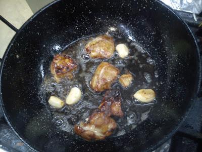 Suquet de cabracho y patatas. (stew large-scale scorpion fish )