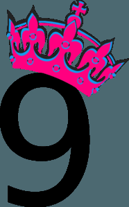 Pink Tilted Tiara And Number 9 Clip Art