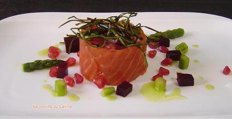 Rollito de salmón ahumado