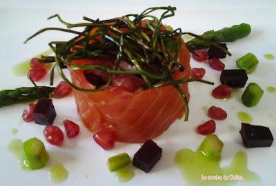 Rollito de salmón ahumado