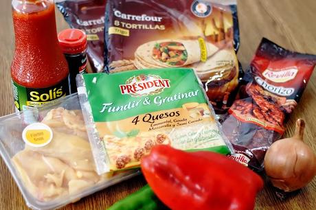 Fajitas y quesadilla