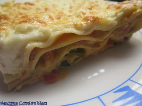 LASAGNA O LASAÑA DE VERDURAS. RECETA OVOLACTEOVEGETARIANA.