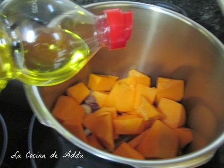 Crema de calabaza, con lemon grass