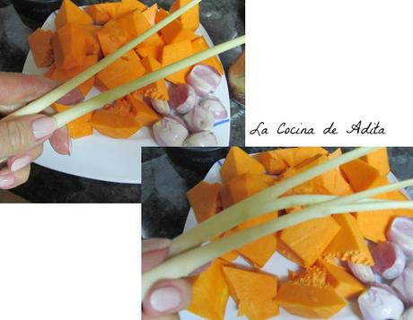 Crema de calabaza, con lemon grass