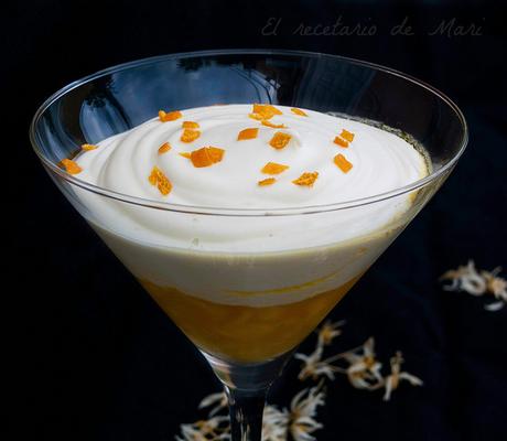 Mousse de chocolate blanco con mango