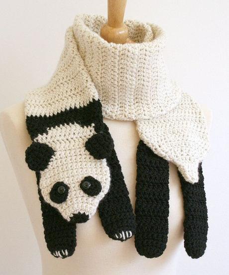 Patrón de ganchillo digital PDF para descarga inmediata de la bufanda - moda DIY Tutorial - oso Panda