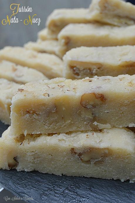 Turrón de nata nuez