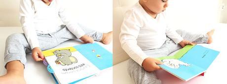 Bebé leyendo libro Mama pato cuenta a sus patitos- Nonabox Octubre