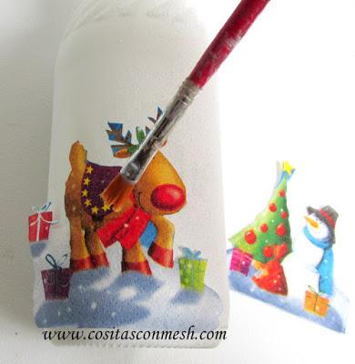 Cómo decorar de manera  fácil botellas para navidad