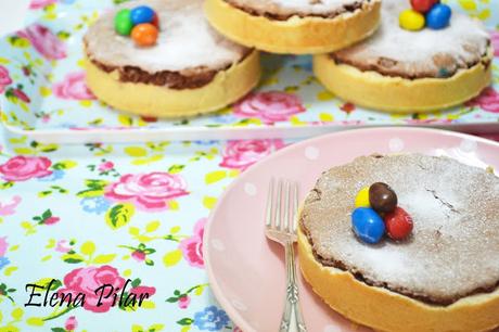 Tartaletas de brownie con m&m's