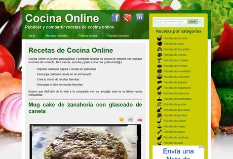 Cocina Online, la web para publicar y compartir recetas de cocina en Internet 