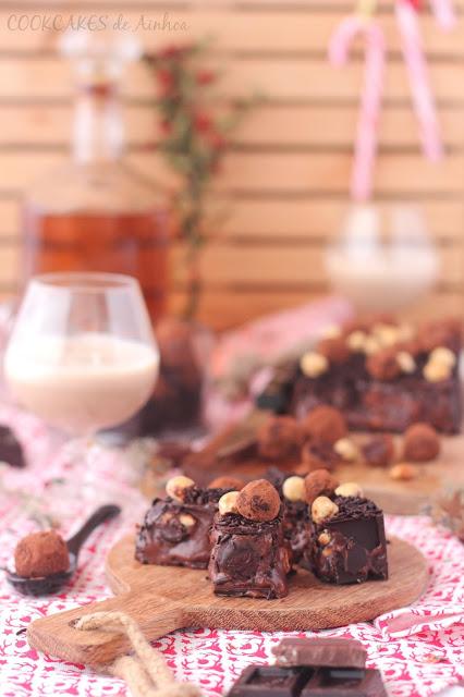 TURRÓN CREMOSO DE CHOCOLATE CON TRUFAS