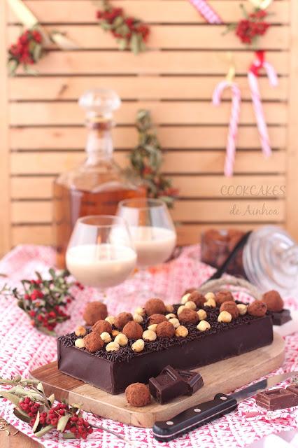 TURRÓN CREMOSO DE CHOCOLATE CON TRUFAS
