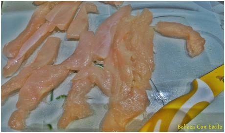 FINGERS DE POLLO CON MATUMIX pollo cortado