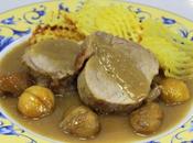 Solomillo salsa castañas olla