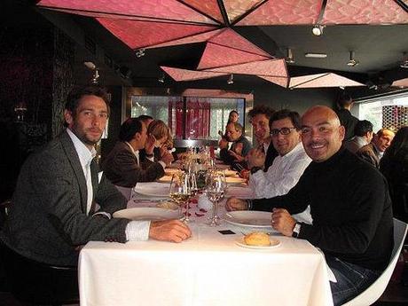 Sebastián, Kike y José Antonio durante la comida