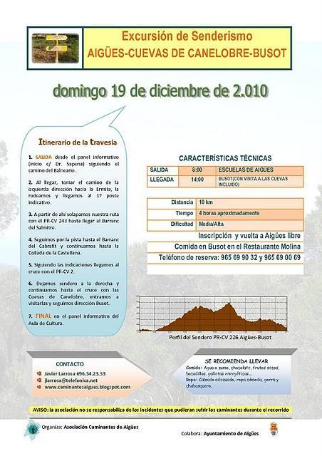 Aigües. Excursión Aigües-Cuevas de Canelobre-Busot