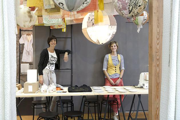 Lámparas de papel forradas con tela