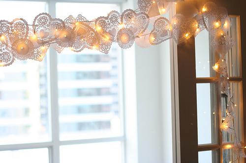 Ideas Navidad: guirnalda de luces y papel