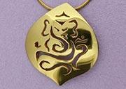 Large Ganesh Pendant - 22ct Gold Plated (on Sterling Silver) - Hand-made in the UK by Sally Andrews
