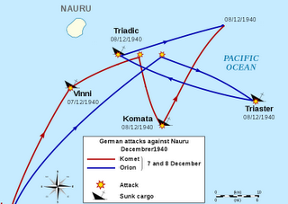 El Komet y el Orion destrozan la flota británica del fosfato en el Pacífico - 08/12/1940.