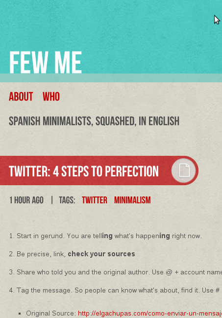 Few Me: Minimalismo Español, traducido, simplificado