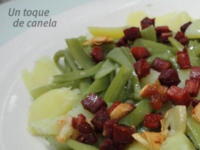 Judías verdes, patatas y jamón.(Martín Berasategui)