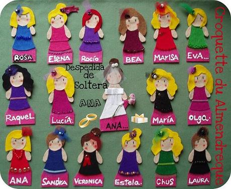 Muñequitas de fieltro para despedida de soltera