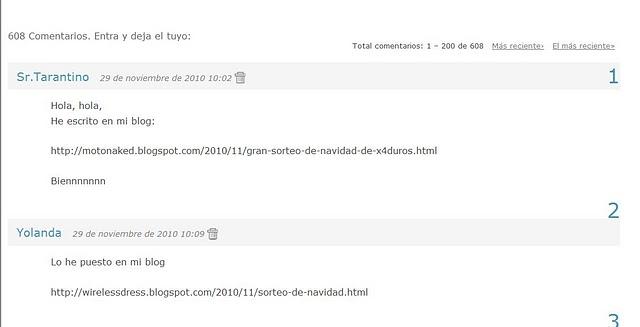 Gran Sorteo de Navidad 2010. 4 Páginas de comentarios