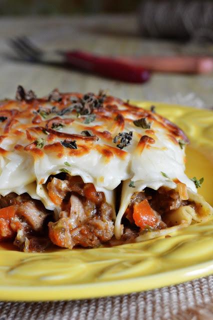 Canelones de ternera a la cerveza negra