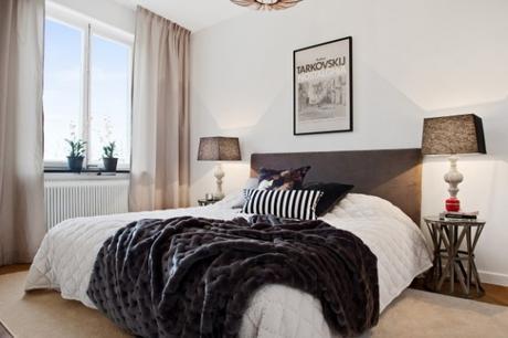 Frentes de cobre en la cocina Dormitorio elegante y sencillo