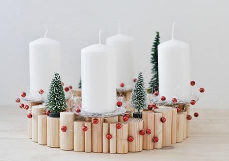 DIY Centro de mesa para Navidad estilo escandinavo