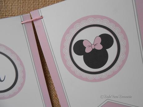 Kit de Decoración personalizada Minnie Mouse en rosa