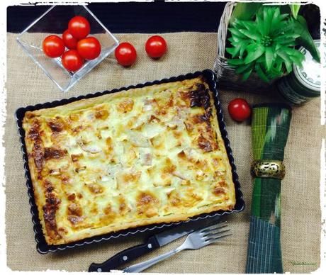 Tarta de puerro con queso Brie y pavo 2