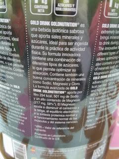 Bebida isotónica Gold drink de Gold Nutrition