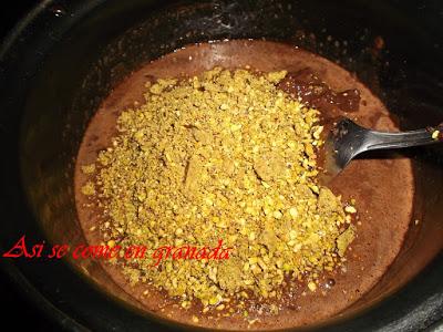 Ganache de chocolate y pistacho