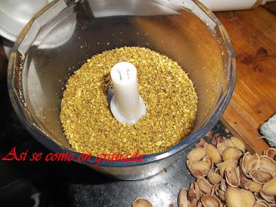 Ganache de chocolate y pistacho