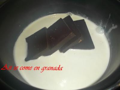 Ganache de chocolate y pistacho