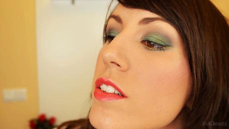 maquillaje navidad verde dorado ahumado kiko rubibeauty