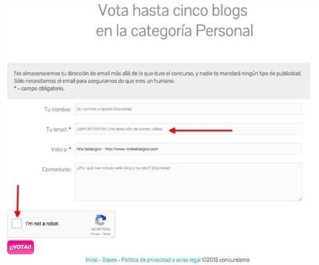 formulario votación