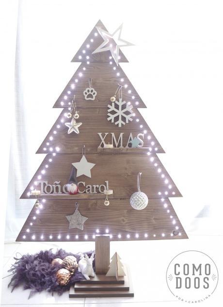 arbol navidad DIY con luz