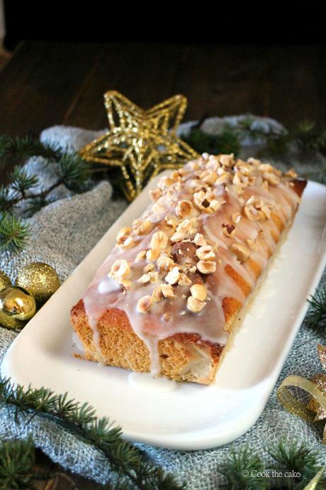 bizcocho navidad, avellanas y limon
