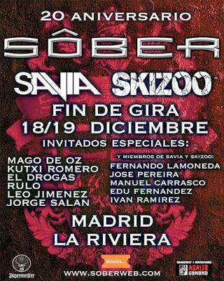 Mägo de Oz, Kutxi, El Drogas, Rulo, Leo Jiménez y Jorge Salán, en el fin de gira de Sôber