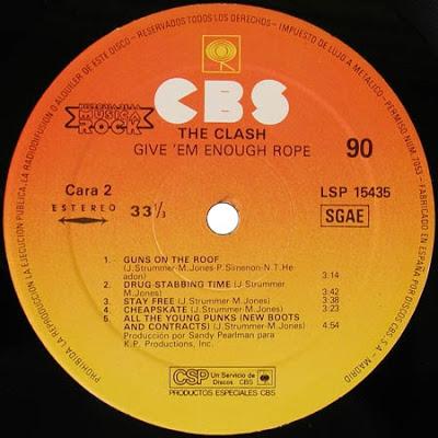 The Clash -Give 'em enough rope (Historia de la musica Rock) Lp 1982